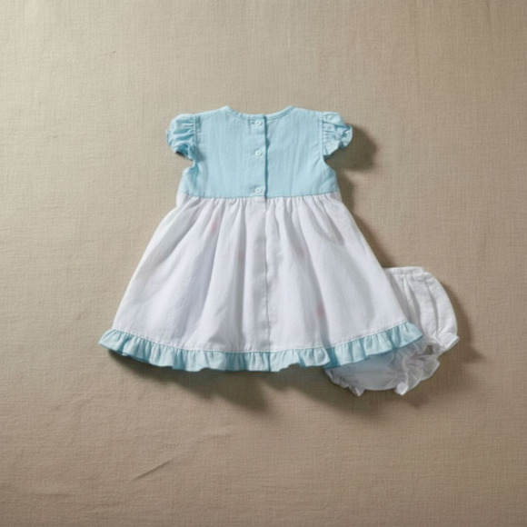 New Baby Girl Dress Set with matching headband underwear size 6 to 9 months - Picture 3 of 3